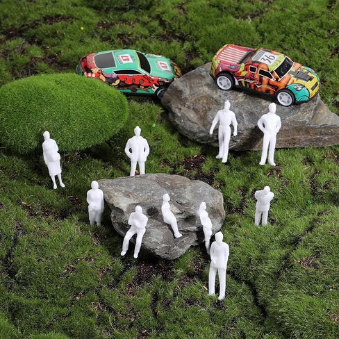 Tucnoeu 100pcs 1:50 Scale White Unpainted Mini People Figures - Miniature People Figurines for Model Trains, Architectural Projects, and DIY Miniature Scenes in Kuwait