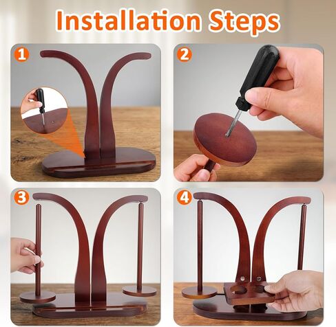Wooden Yarn Holder for Crocheting and Knitting, Yarn Spinner with Double Magnetic Spindle and Phone Stand, Perfect for Crocheting and Knitting Lovers in Kuwait