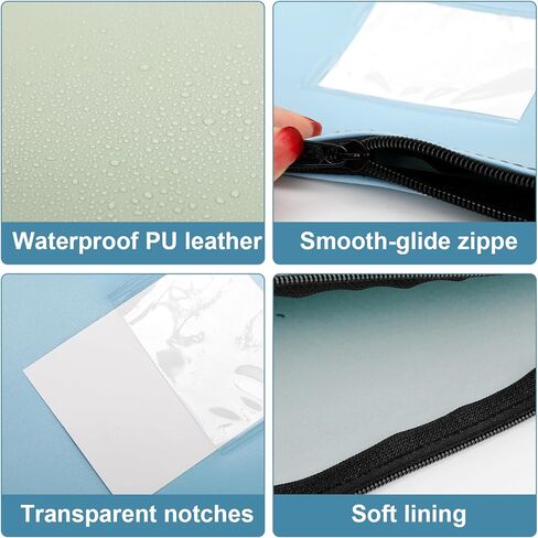 4 Pack PU Leather Money Bags with Zipper, Bank Deposit Cash Pouches for Coins, Bills, Checks, Invoices, Cosmetics, Tools, Includes 4 Colors (11 x 6 Inches) in Kuwait
