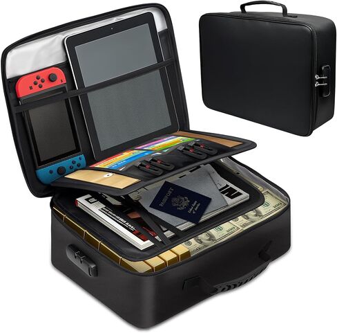 Fireproof Document Box, 5200°F Fire Safe Document Organizer with Lock, Portable Waterproof File Box for Home Travel, Safe Storage Boxes for Important Documents in Kuwait