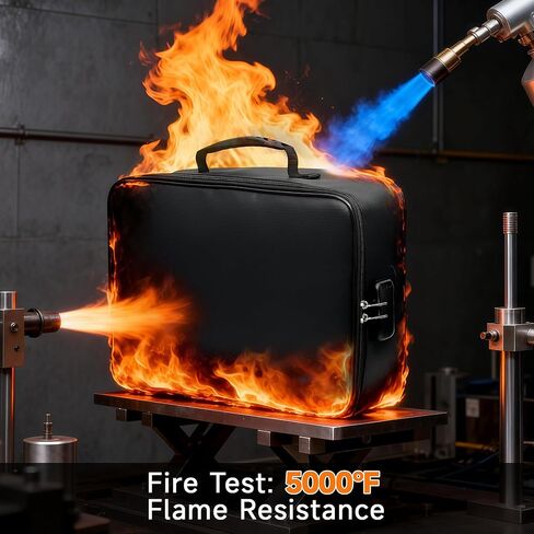 Fireproof Document Box, 5200°F Fire Safe Document Organizer with Lock, Portable Waterproof File Box for Home Travel, Safe Storage Boxes for Important Documents in Kuwait