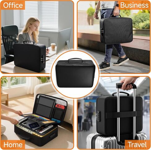 Fireproof Document Box, 5200°F Fire Safe Document Organizer with Lock, Portable Waterproof File Box for Home Travel, Safe Storage Boxes for Important Documents in Kuwait
