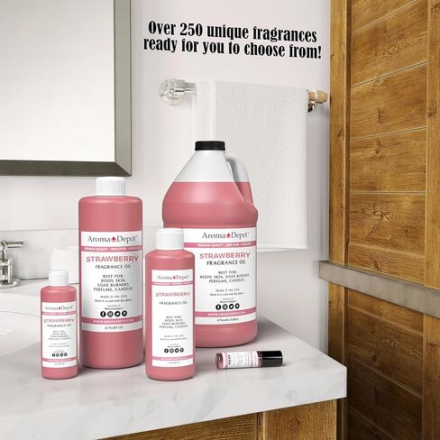 32 أونصة. زيت عطر الفراولة أنا عطر أنا زيت البشرة أنا زيت معطر. مشاريع DIY مثل الشموع وكرات الاستحمام الفوارة وزبدة الجسم والكريمات والمستحضرات. للناشر أو الشعلات أو المدافئ. in Kuwait
