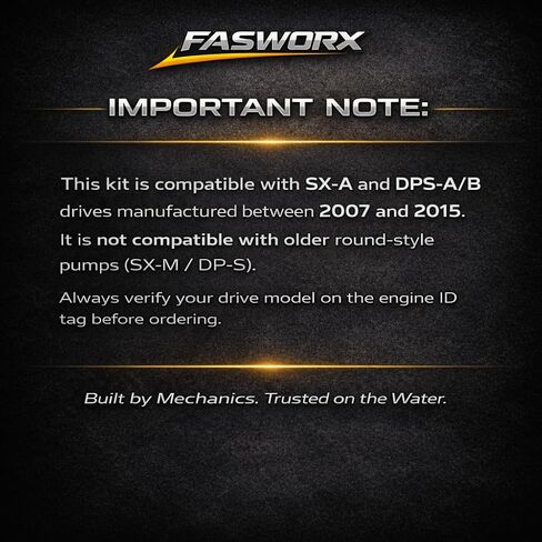 طقم إصلاح غطاء مضخة إمالة الطاقة FASWORX متوافق مع فولفو Penta SX-A DPS-A DPS-B DPS-B1 Sterndrives 2007-2015، يستبدل OEM 21945911 21573835 3884410 21481309، مجموعة الإسكان والخطوط الهيدروليكية in Kuwait