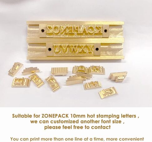 ZONEPACK ماكينة ختم ساخن بأحرف نحاسية 2/3 خط 10 مم حرف T-فتحة الأبجدية رمز رقم حامل (خطين T-فتحة لحروف 10 مم) in Kuwait