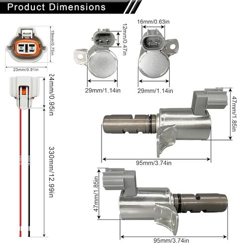 2 قطعة CN1Z6M280D CN1Z6M280C محرك السحب والعادم توقيت الصمام المتغير (VVT) الملف اللولبي وتسخير الأسلاك متوافق مع Ford Escape/Fusion/Fiesta/Transit Connect - يستبدل 916-723 916-722 in Kuwait