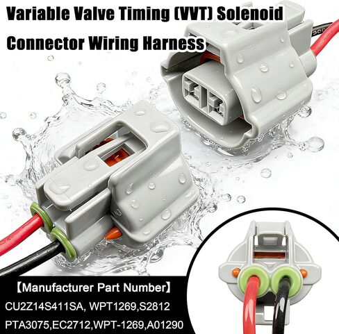 2 قطعة CN1Z6M280D CN1Z6M280C محرك السحب والعادم توقيت الصمام المتغير (VVT) الملف اللولبي وتسخير الأسلاك متوافق مع Ford Escape/Fusion/Fiesta/Transit Connect - يستبدل 916-723 916-722 in Kuwait