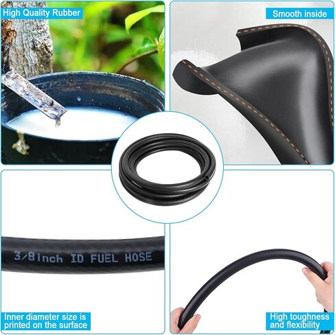 Fuel Line Kit 3/8" 5/16" 1/4" 1/2" 3/16"ID 3FT High Pressure 300PSI Reinforced NBR Rubber with 5/16" Primer Bulb Engines Marine Outboard Motor with 0.8" 3/32" 1/8"ID Fuel Hose String Trimmer in Kuwait