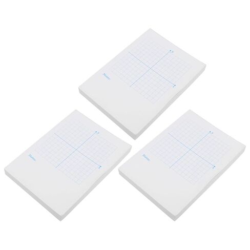 Mobestech Graph Paper Notepad with Xy Coordinate System, 3pcs Blue Vertical Math Grid Paper Pads for School, Teaching Tools and Math Drawing Practice in Kuwait