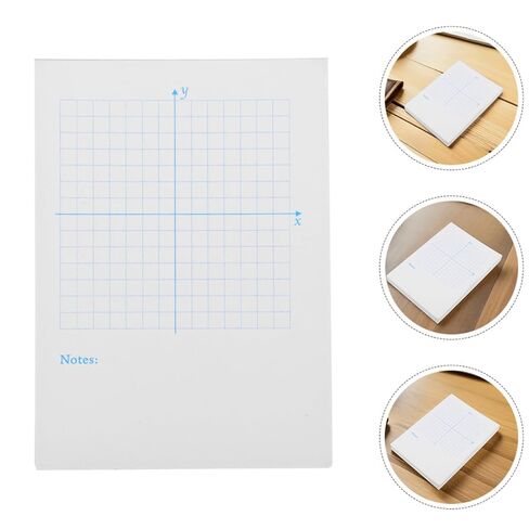 Mobestech Graph Paper Notepad with Xy Coordinate System, 3pcs Blue Vertical Math Grid Paper Pads for School, Teaching Tools and Math Drawing Practice in Kuwait