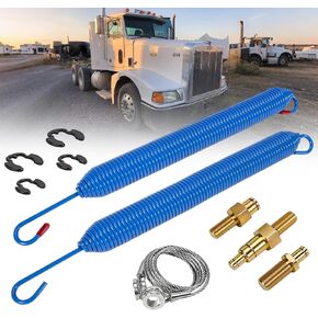 2pcs Hood Springs, Cable, Stud Bolts and Retaining Rings Compatible with 1987-2008 Peterbilt 357, 377 & 379 Series Trucks, OE Replace# 13-03761,13-03663, L92-6000-0718, 13-04638, 13-03662 in Saudi Arabia