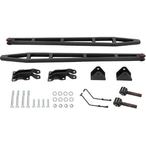 قضيب جر السلم الخلفي ومجموعة دعامة التثبيت - لقطع غيار وملحقات شاحنة بيك اب Ford F150 4X4 4WD 2015-2020 - قضيب جر خلفي من الفولاذ المطلي بمسحوق أسود + محور وإطار in Kuwait