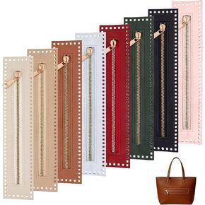 8 Pcs PU Leather Zippers 10.8 Inch PU Leather Zipper Frame with Hole 8 Color Close End Close End Crochet Zipper Handmade Bag Zippers for DIY Crochets Purse Sewing Jeans Accessories in Kuwait