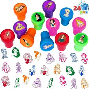24 Pcs Princess Themed Stampers, Princess Birthday Party Supplies, Classroom Rewards Prizes, Goody Bag Treat Bag Stuff for Princess Birthday Party Gifts in Saudi Arabia