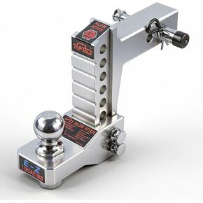 TOPTOW Adjustable Aluminum Ball Mount, 6-inch Drop Hitch for 2-inch Hitch Receivers, 7500lbs Capacity Including 2-inch Hitch Ball, Hitch Locks and Hitch Pin Kits - Patent Easy-Locating Shank Design in Kuwait
