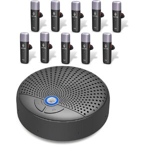 Conference Speaker and Microphone with 10 Wireless Mics, 360° Voice Pickup&AI Noise Reduction USB Speakerphone fits 10 Compatible with Leading Platforms for Large Call Meeting,Zoom,Home Office in Kuwait