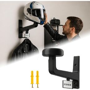Motorcycle Helmet Wall Mount with Coat Hook & DIY Name Area,Heavy Duty Firefighter Helmet Hanger Wall Mount for Garage Storage,Motorbike,Garage,Fire Station&Firefighter Gear,Universal Helmet Holder in Kuwait
