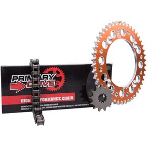Primary Drive Alloy Kit & 428 C Chain Orange Rear Sprocket For KTM 85 SX 17/14 2004-2017 in Kuwait