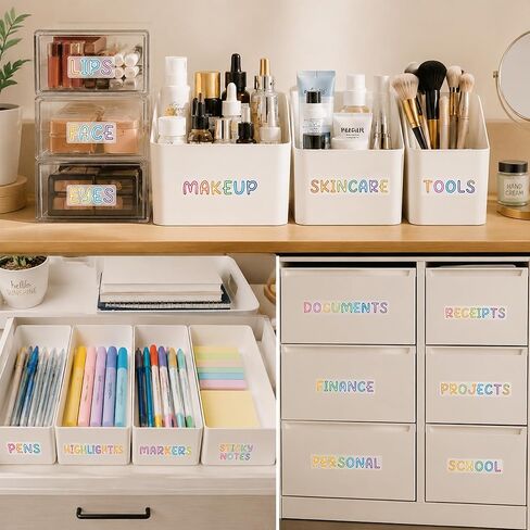 Alphabet Stickers, 15 Sheets, 1500Pcs Multicolor Vinyl Self-Adhesive Letter Number Stickers, ABC Number Labels with Symbols for Mailbox, Door, Sign, Notebook, Classroom Decor, DIY Crafts Art Making in Kuwait