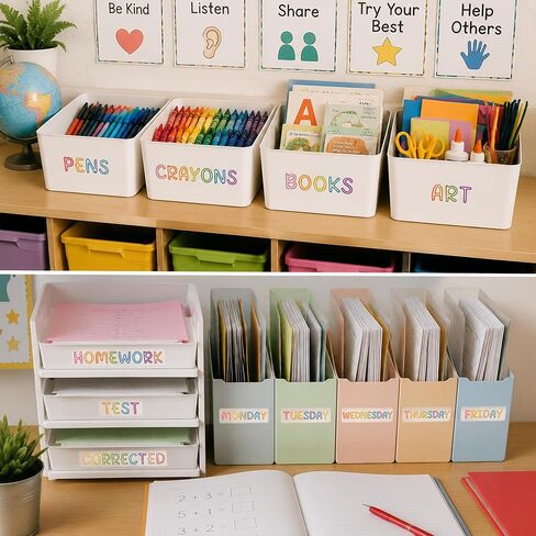Alphabet Stickers, 15 Sheets, 1500Pcs Multicolor Vinyl Self-Adhesive Letter Number Stickers, ABC Number Labels with Symbols for Mailbox, Door, Sign, Notebook, Classroom Decor, DIY Crafts Art Making in Kuwait