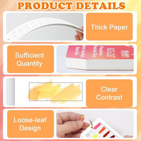 20 Sheets Painters Color Diary with Ring 24-Pan Size Watercolor Paper Swatch Cards Fits Empty Watercolor Palette Color Palette Cards for 480 Colors Color Swatch Book for Markers Colored Pencil in Kuwait