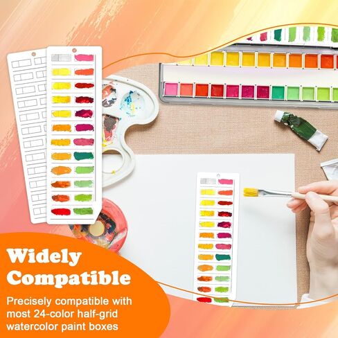 20 Sheets Painters Color Diary with Ring 24-Pan Size Watercolor Paper Swatch Cards Fits Empty Watercolor Palette Color Palette Cards for 480 Colors Color Swatch Book for Markers Colored Pencil in Kuwait
