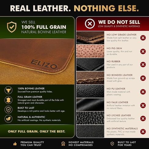 Elizo Real Leather Desk Mat Set (24X14) Large Desk Cover Desk Blotter Protector Computer Gaming Mouse Pad Table Laptop Office Desktop Accessories Cognac in Kuwait