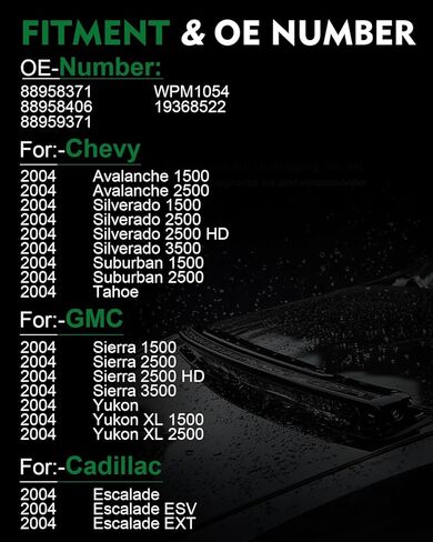 88958371 محرك ممسحة الزجاج الأمامي مناسب لـ: -Chevy for: -GMC Silverado Sierra 1500 2500 3500، Suburban Yukon XL 1500 2500، Tahoe Yukon لـ: -Cadillac Escalade ESV EXT 2004 مع 6 دبابيس 88958406 in Kuwait