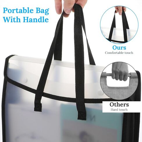 4 Pcs Expandable Scrapbook Paper Storage Organizer, 12x12 Inch Folio with Portable Handle and Hook and Loop Closure for Holding Craft Paper Vinyl Photos Cardstock, Black in Kuwait