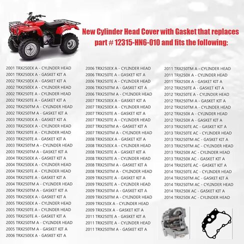 Cylinder Head Cover with Gasket Compatible with Honda TRX250 TRX250EX Recon 250 X TE 2x4 ES 2001-2025 in Kuwait