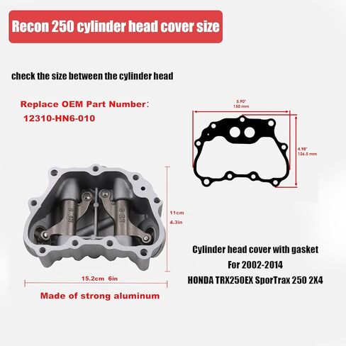 Cylinder Head Cover with Gasket Compatible with Honda TRX250 TRX250EX Recon 250 X TE 2x4 ES 2001-2025 in Kuwait