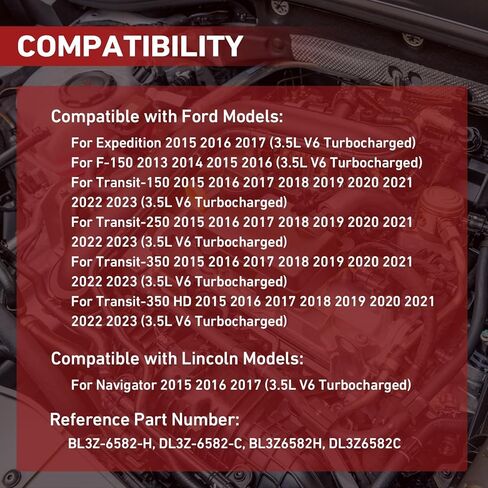 3.5L EcoBoost Upgraded Aluminum Engine Valve Covers Set compatible with Ford F-150 2013-2016, Expedition 2015-2017, Transit 2015-2023, Lincoln Navigator 2015-2017 BL3Z-6582-H DL3Z-6582-C in Kuwait