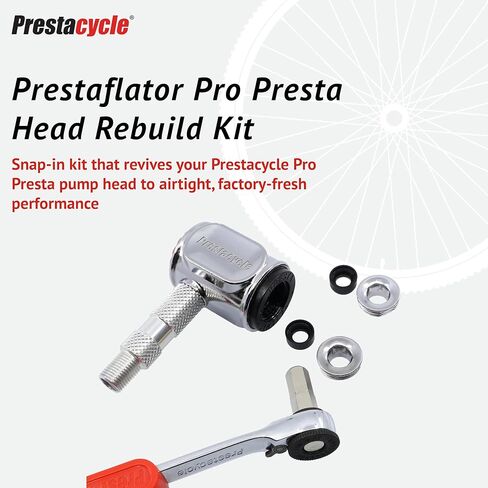 Prestaflator Pro Presta Head Rebuild Kit – Seal Replacement Kit with O-Ring and Steel Top Cover, Quick 6mm Hex Install, Restores Factory-Fresh Fit for Prestacycle Pro Pump Heads in Kuwait