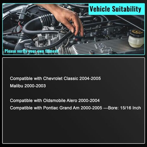 أسطوانة الفرامل الرئيسية M630753 متوافقة مع شيفروليه كلاسيك 2004-2005 ماليبو 2000-2003 أولدزموبيل أليرو 2000-2004 بونتياك جراند آم 2000-2005 التجويف: 15/16 بوصة in Kuwait