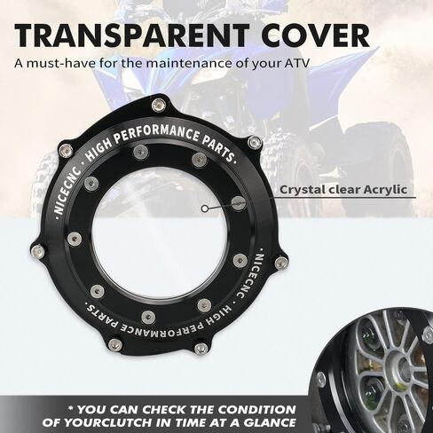 جراب NICECNC لـ ATV متوافق مع Yamaha YFZ450 2006 2007 2008 2009 2013، YFZ450R 2009 2010 2011 2012 2013 2014 2015 2016 2017-2023 غطاء شفاف، بديل لـ 5TG-15415-00-00 in Kuwait