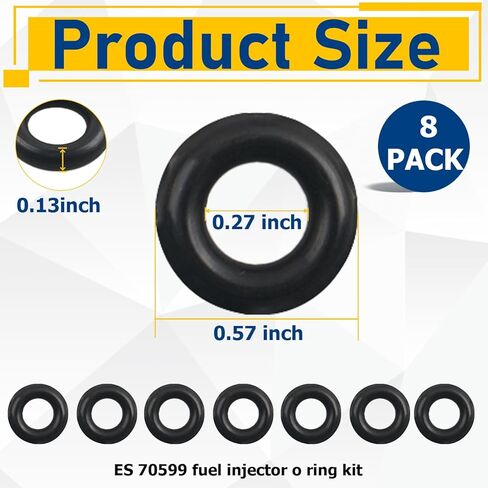 8 قطع ES 70599 حاقن الوقود O-Ring متوافق مع 2005-2009 Land Rover LR3؛ 2011-2020 رام 1500; 2011-2013 رام 1500; 2011-2012 رام 1500; 2013-2020 رام 1500; 2011-2018 رام 2500; 2011-2018 رام 3500 الخ. in Kuwait