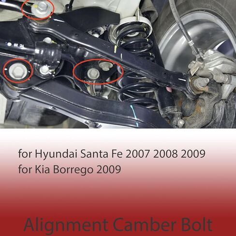 2 قطعة مسامير الحدبة المحاذاة غريب الأطوار لشركة Hyundai Santa Fe 2007 2008 2009 55260-2B100 552602B100 لكيا بوريجو 2009 ذراع التحكم في التعليق السفلي كام ضبط مجموعة الجوز in Kuwait