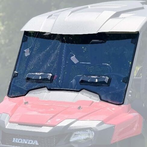 طقم الزجاج الأمامي من البولي كربونات بدون أدوات من SEIZMIK متوافق مع Honda Pioneer 700 Series UTV | يناسب موديلات 2014-2025 | لا توجد حاجة لأي أدوات (معيار UV1) in Kuwait