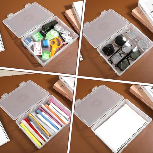Marker Box, Crayon Boxes Plastic, Large Pencil Box with Latching Lid, Clear Plastic Storage Containers for Art Craft Supply, Crayon, Pencil Boxes, Photos, Washi Tape in Kuwait