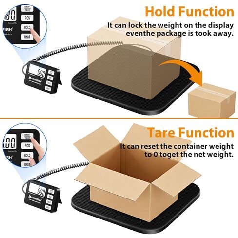 GRAM PRES Shipping Scale 440 lbs/10g Digital Postal Scale with LCD Display, Hold/Tare/Pcs Functions for Packages/Luggage/Post Office/Dog, Battery & USB Cable Included in Kuwait