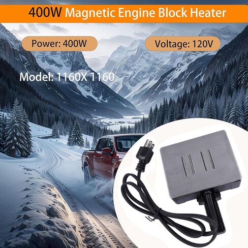 400W 1160 1160X Magnetic Engine Heater Compatible with Trucks Farm Machinery Diesel Vehicles,120V Surface-Thermostat Control for Oil Pan and Engine Block Heating in Kuwait