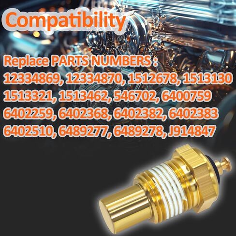 G1852 (12334869) Engine Coolant Temperature Sensor with Pigtail Harness - Compatible with Classic GM Engines for Chevy, Buick, Pontiac, Oldsmobile, Cadillac (1950s-1970s Models) in Kuwait