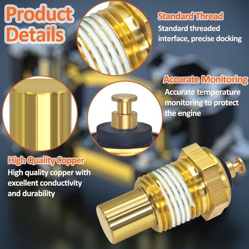 G1852 (12334869) Engine Coolant Temperature Sensor with Pigtail Harness - Compatible with Classic GM Engines for Chevy, Buick, Pontiac, Oldsmobile, Cadillac (1950s-1970s Models) in Kuwait