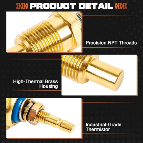 193-0318 Water Temperature Sender Fit for Cummins Onan RV Commercial Generator 6.0QD 7.5QD 8.0QD 10.0QD 12.5QD Quiet Diesel 2004-2026 Engine Coolant Temp Sensor # 1930318 in Kuwait