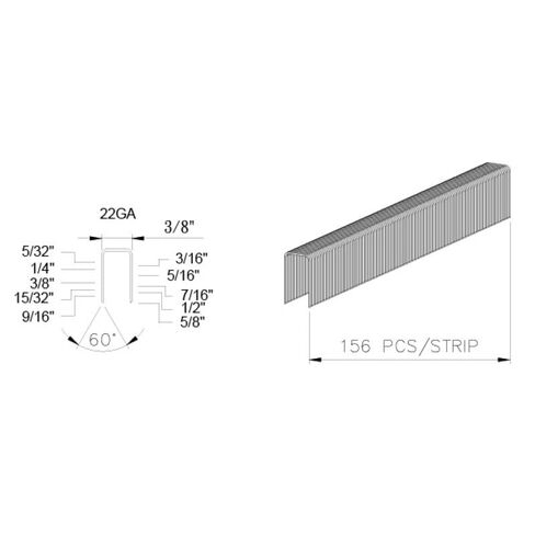 71 Series Staples (C10) 304 Stainless Steel. Fine Wire Staple 22GA 3/8 Crown (10mm) x 3/8 Length (10,000 pcs/Box) in Kuwait