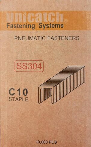 71 Series Staples (C10) 304 Stainless Steel. Fine Wire Staple 22GA 3/8 Crown (10mm) x 3/8 Length (10,000 pcs/Box) in Kuwait