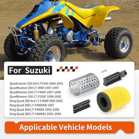 For Suzuki Quadrunner King Quad 250 300 LT-4WD LT-F250 LT-F300 Air Filter & Filter Cage Guide & Holder Slider 1987-2002 13810-39D00 in Kuwait