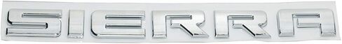 1x Chrome Sierra Emblem FIT GMC Door Rear Tailgate LIFTGATE Badge Letters Name 3D Raised Strong Adhesive Fit for Sierra (Silver) in Kuwait