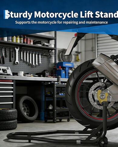 GarveeTech Motorcycle Stand Lift Rear Wheels Lift 450LBS Capacity with U+L Adjustable Swingarm Spool, Black in Kuwait