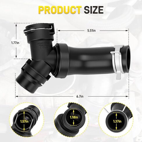 Radiator Heater Hose T Connector with O-Rings Compatible with 2011-2019 Ford F-150, Mustang 5.0L V8 Engine Coolant Pipe Replace# 626-541, DR3Z8566A, BR3Z8566A in Kuwait